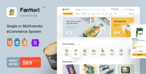 Farmart - Single or Multivendor Laravel eCommerce System With Lifetime Update.