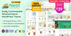 Nest - Grocery Store WooCommerce WordPress Theme With Lifetime Update.