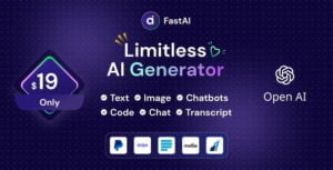 FastAi - SaaS AI Content Voice Text Image Chat & Code Generator With Lifetime Update.