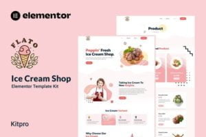 Flato - Ice Cream Shop Elementor Template Kit With Lifetime Update.