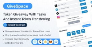 GiveSpace | BSC Token Giveaway With Tasks And Instant Token Transferring + Smart Contract  With Lifetime Updates.
