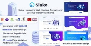 Slake - Isometric Web Hosting, Domain and WHMCS WordPress Theme With Lifetime Update.