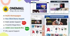 OneMall - eCommerce MarketPlace WooCommerce WordPress Theme (Mobile Layouts Included) With Lifetime Update.