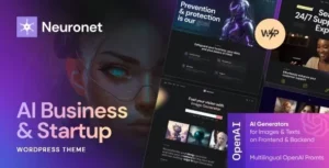 Neuronet - AI Startup WordPress Theme With Lifetime Update.