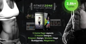 Fitness Zone WordPress Theme With Lifetime Update.