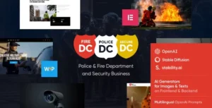 Police Department - Fire & Security WordPress Theme With Lifetime Update.