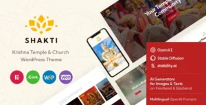 Shakti - Krishna Temple & Church WordPress Theme  With Lifetime Update.