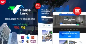 Houseland - Real Estate WordPress Theme With Lifetime Update.