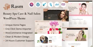 Rasm – Beauty Spa Care & Nail Salon WordPress Theme With Lifetime Update.