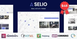 Selio - Real Estate Directory WordPress Theme With Lifetime Update.