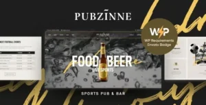 Pubzinne - Sports Bar & Pub WordPress Theme With Lifetime Update.