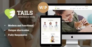 Tails | Veterinary Clinic, Pet Care & Animal WordPress Theme + Shop With Lifetime Update.