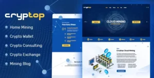 CrypTop - ICO Landing and CryptoCurrency WordPress Theme With Lifetime Update.