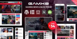 Gamxo - WordPress Gaming News & Blog Theme With Lifetime Update.
