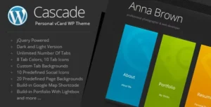 Cascade - Personal vCard WordPress Theme With Lifetime Update.