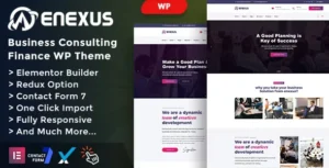 Enexus - Consulting Business Elementor WordPress Theme With Lifetime Update.