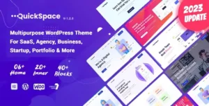 QuickSpace - Multipurpose WordPress Theme for SaaS Agency With Lifetime Update.