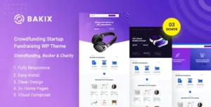 Bakix - Crowdfunding Startup and Fundraising WordPress Theme With Lifetime Update.