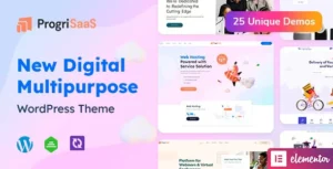 ProgriSaaS - Creative Landing Page WordPress Theme  With Lifetime Update.