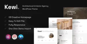 Kewi - Architecture & Interior Agency WordPress Theme With Lifetime Update.