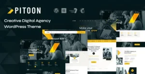 Pitoon - Creative Digital Agency WordPress Theme With Lifetime Update.