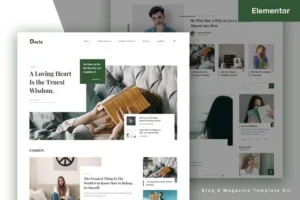 Doris - Blog & Magazine Elementor Pro Template Kit With Lifetime Update.