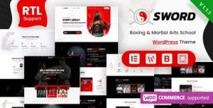 Sword - Martial Arts Boxing WordPress Theme + RTL With Lifetime Update.