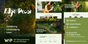 Edge Decor | Gardening & Landscaping WordPress Theme With Lifetime Update.