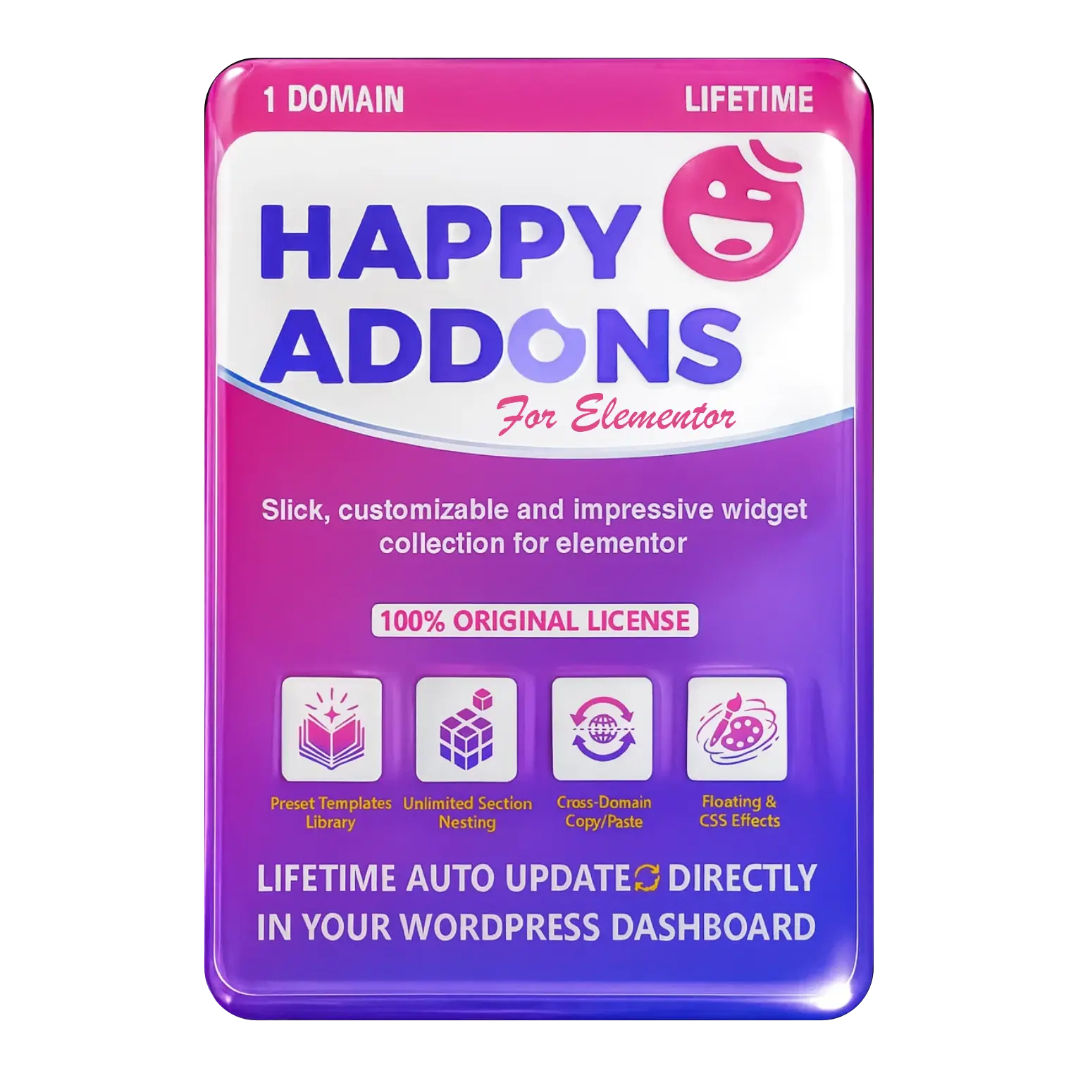 Happy Addons Happy Addons For Elementor Original License Lifetime Auto Update - Image 1