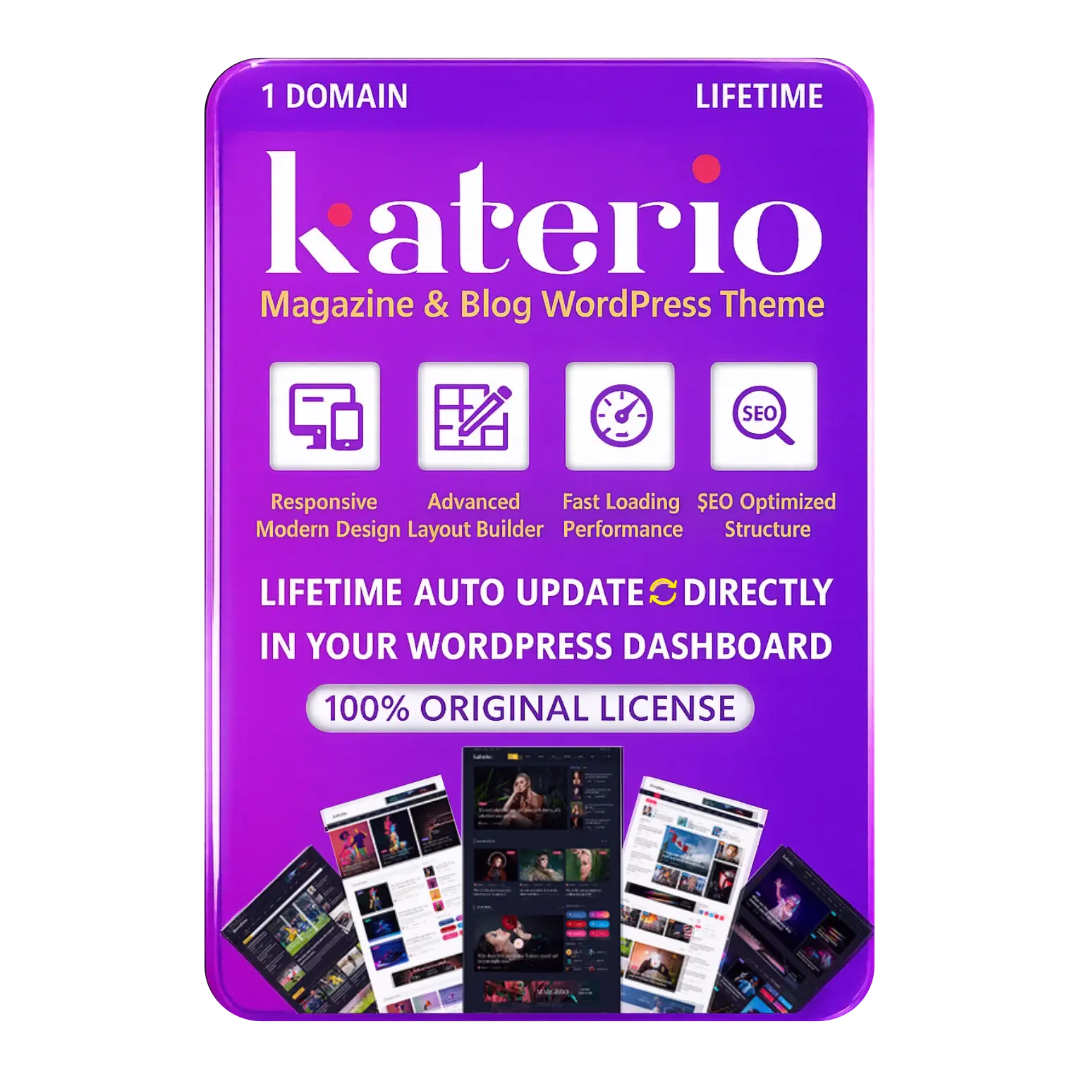 Katerio Katerio – Magazines and Blogs Theme Original License Lifetime Auto Update - Image 1